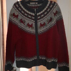 Beautiful Red Cardinal Sweater Size XL Croft & Barrow